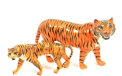 Two Beswick pottery tiger models