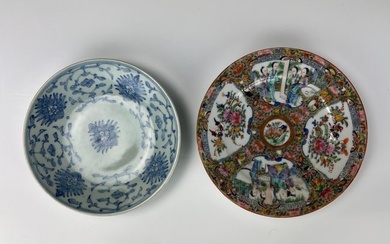 Two Chinese Qing Dynasty Porcelain Plates