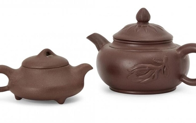 Two Chinese yixing teapots, 20th century, one...