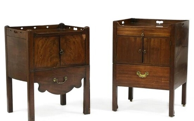 Two George III Mahogany Pot Cabinets