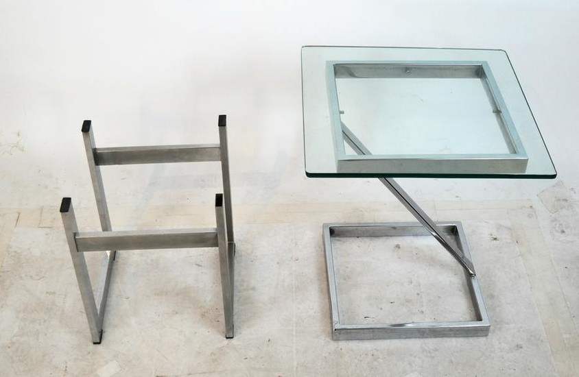 Two Modern Chrome Tables