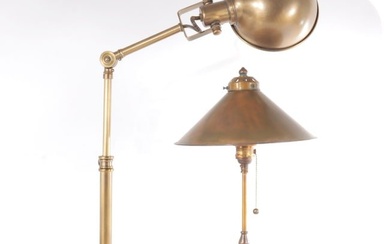 Two Victorian Style Brass Reading Lamps