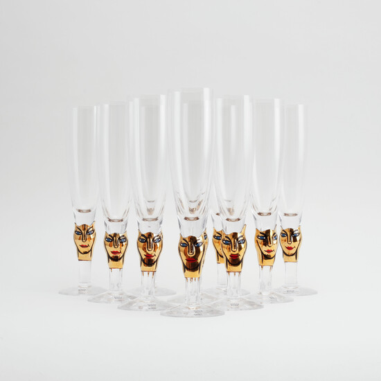 ULRICA HYDMAN-VALLIEN, champagne glass, 11 pcs, "Open minds", limited edition of 500, Kosta Boda.