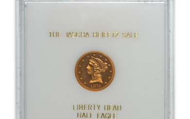 United States Proof 1876 Liberty $5 Half Eagle Gold Coin.