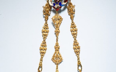 VICTORIAN PINCHBECK CHATELAINE.