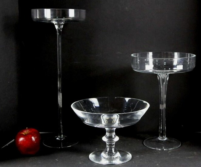 VINTAGE TALL GLASS COMPOTE GROUPING