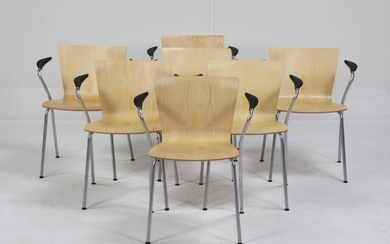 Vico Magistretti. 7 armchairs / stacking chairs (7)