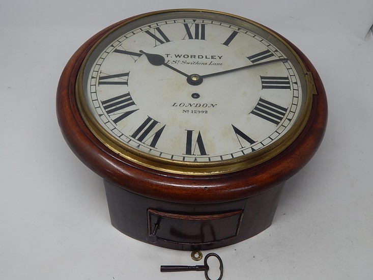 Victorian Fusee Movement Station Clock. The Dial marked "T. ...