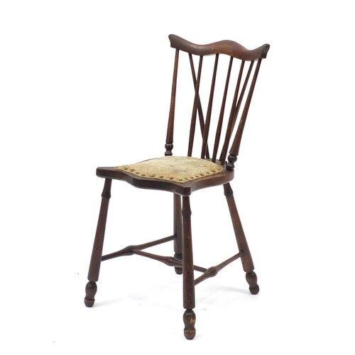 Victorian mahogany spindle back occasional chair, 76cm high