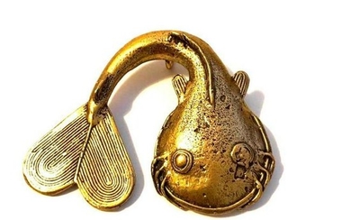 Vintage Alva Museum Ashanti Gold Catfish Pendant