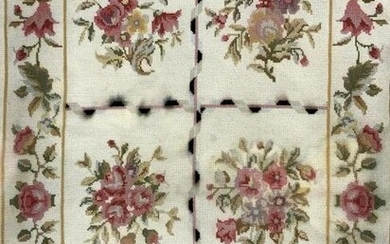 Vintage Floral Needlepoint Runner Area Rug