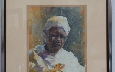 Virginia Fouche Bolton Watercolor Female Portrait