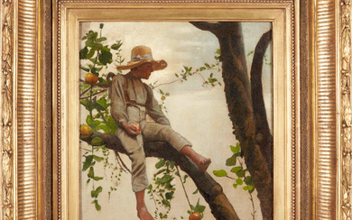 WILLIAM GILBERT GAUL (American, 1855-1919) The Apple Picker framed 52.0...