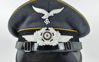 WW2 German Luftwaffe Flight EM / NCO Visor Cap
