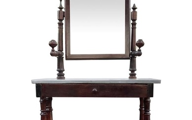 Walnut wood dressing table, Late 19th century