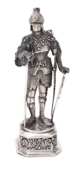 Y A German silver figure of a knight by B. Nereshiemer & Sohne