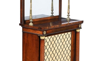 Y A REGENCY ROSEWOOD AND GILT METAL MOUNTED SIDE CABINET