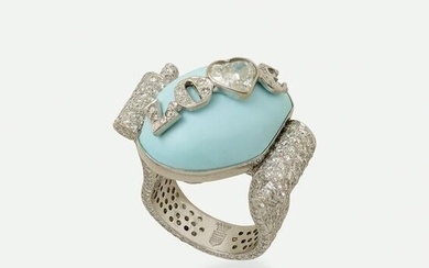 de Grisogono, Diamond and turquoise love ring