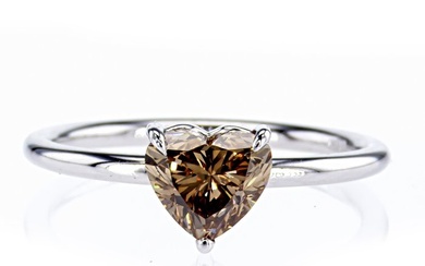 1.03 Ct Heart Diamond Ring - 14 kt. White gold - Ring Diamond - No Reserve