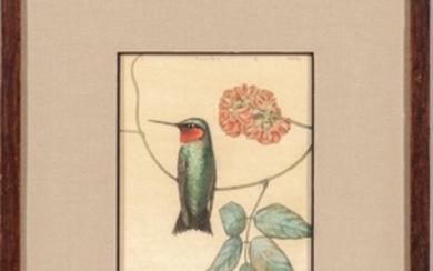 Charles Heil (American, 1870-1950) Ruby-throated Hummingbird (Male)
