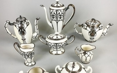 Eight Mostly Lenox Silver Overlay Ceramic Tableware Items