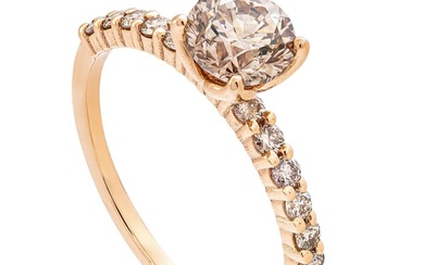 1.21 tcw SI1 Diamond Ring Pink gold - Ring - 0.96 ct Diamond - 0.25 ct Diamonds - No Reserve Price