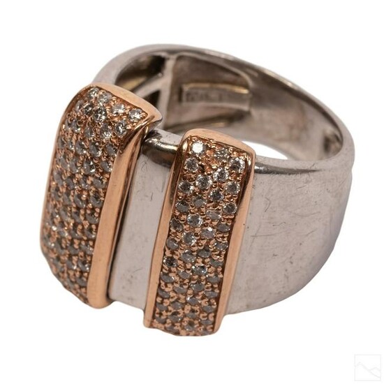 14K Rose Gold Ladies EFFY Diamond & Sterling Ring