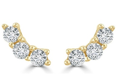 14k Yellow Gold & Diamond Stud Earrings