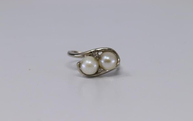 14kt Pearls & Diamond Ring