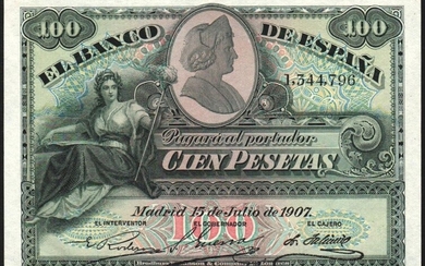15 de julio de 1907. 100 pesetas. SC