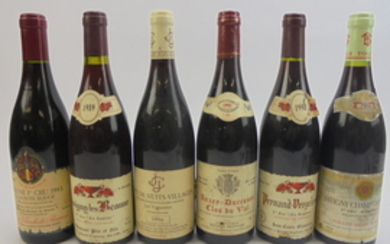 Mixed lot Burgundy 1989/1990/1992/1993/1996