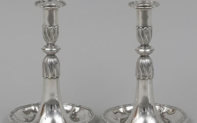 17th/18th century Swiss silver candlesticks