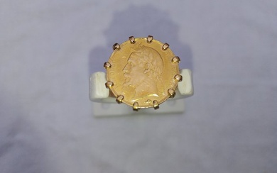 18-carat gold ring Napoleon piece 3 24-carat gold checked and...