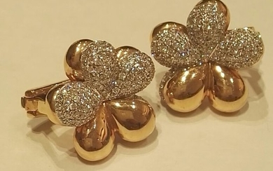 18 kt. Gold - Earrings - 0.88 ct Diamond