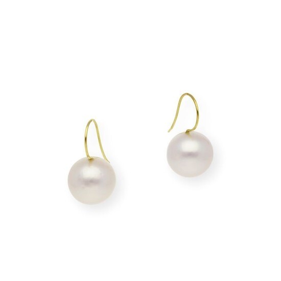 18 kt. Gold, South sea pearl, Yellow gold, 11.30 mm - Earrings