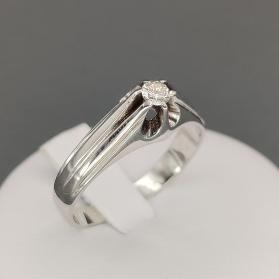 18 kt. White gold - Ring - 0.16 ct Diamond