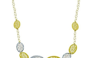 18 kt. White gold, Yellow gold - Necklace, Necklace with pendant