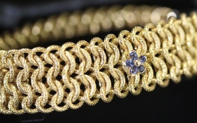 18 kt. Yellow gold - Bracelet Diamond - Emeralds, Rubys, Sapphires