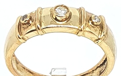 18 kt. Yellow gold - Ring - 0.07 ct Diamond