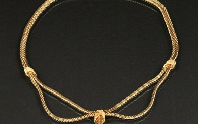 18K Y/G DOUBLE STRAND 17" NECKLACE; 52.4 GR TW