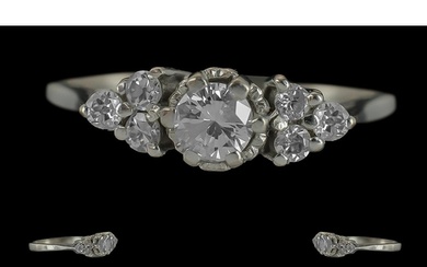 18ct White Gold Pleasing Diamond Set Ring. Full Hallmark to ...