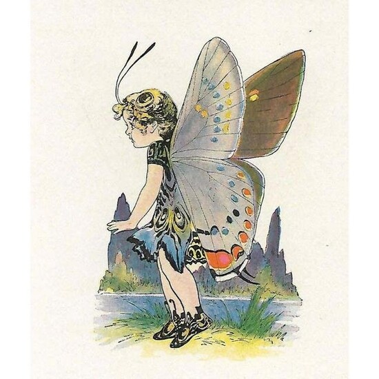 1914 Butterfly Babies Lithograph, Acadian Hair-Streak