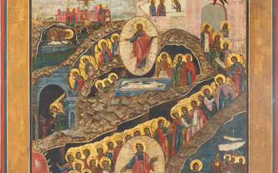 19TH CENTURY RESURRECTION RUSSIAN ICON