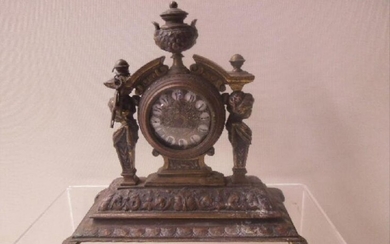 19Th C. Continental Bronze Desk Clock