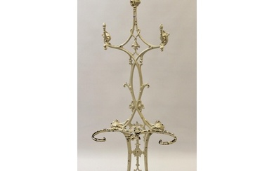 19th Century white painted cast iron hall stand / stick stan...
