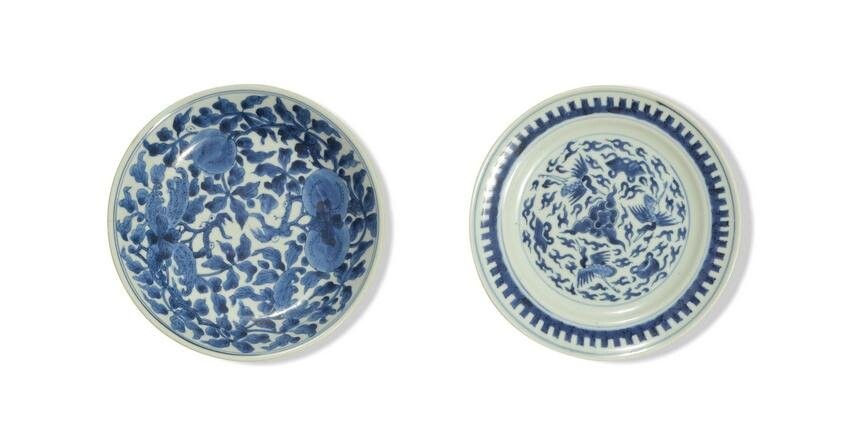 2 Chinese Blue and White Plates, Kangxi