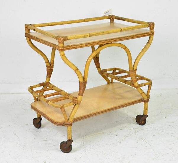 2 Tier Bamboo Trolley / Bar Cart