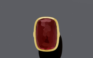 "RUBY" AND GOLD RING, BY POMELLATO.