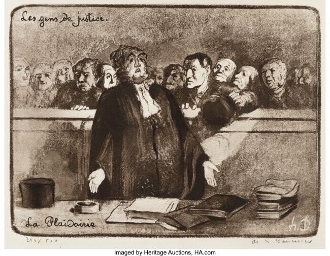 27067: Honoré Daumier (French, 1808-1879) La Plaidoiri
