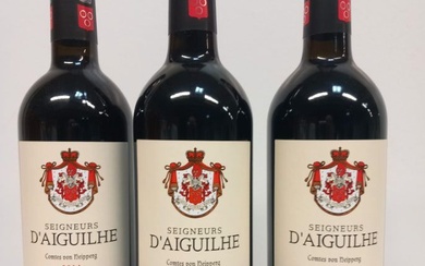 3 bouteilles de Château Seigneurs d'Aiguilhe... - Lot 67 - Enchères Maisons-Laffitte